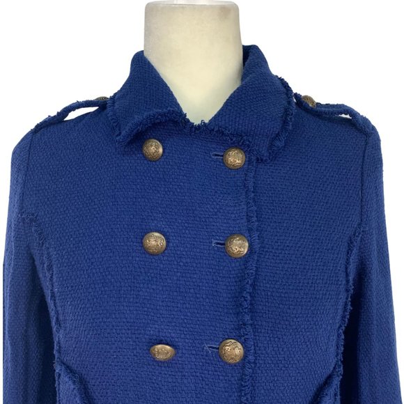 Joie Tweed Jacket Gold Tone Buttons Military Small - Picture 5 of 14